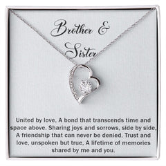 Brother & Sister Forever Love Necklace A Bond That Transcends Time And Space Above