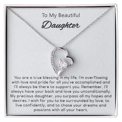 To My Beautiful Daughter Forever Love Necklace You Are A True Blessing In My Life