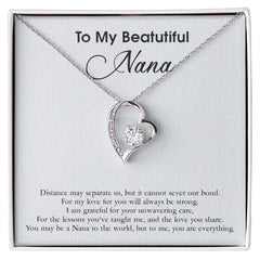 To My Beautiful Nana Forever Love Necklace Distance May Separate Us But It Cannot Sever Our Bond