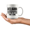 Atheist Agnostic Mug Together We Can Find A Cure 11oz White Coffee Mugs