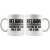 Atheist Agnostic Mug Together We Can Find A Cure 11oz White Coffee Mugs