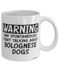 Funny Bolognese Mug Warning May Spontaneously Start Talking About Bolognese Dogs Coffee Cup White