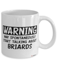 Funny Briard Mug Warning May Spontaneously Start Talking About Briards Coffee Cup White