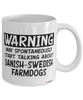 Funny Danish-Swedish Farmdog Mug Warning May Spontaneously Start Talking About Danish-Swedish Farmdogs Coffee Cup White