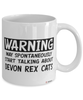 Funny Devon Rex Cat Mug Warning May Spontaneously Start Talking About Devon Rex Cats Coffee Cup White