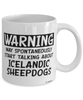 Funny Icelandic Sheepdog Mug Warning May Spontaneously Start Talking About Icelandic Sheepdogs Coffee Cup White