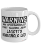 Funny Lagotto Romagnolo Mug Warning May Spontaneously Start Talking About Lagotto Romagnolo Dogs Coffee Cup White