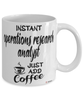 Funny Operations Research Analyst Mug Instant Operations Research Analyst Just Add Coffee Cup White