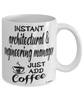 Funny Architectural & Engineering Manager Mug Instant Architectural & Engineering Manager Just Add Coffee Cup White