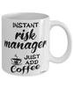 Funny Risk Manager Mug Instant Risk Manager Just Add Coffee Cup White