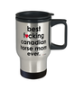 Funny Canadian Horse Travel Mug B3st F-cking Canadian Horse Mom Ever 14oz Stainless Steel