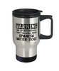 Funny Spanish Water Travel Mug Warning May Spontaneously Start Talking About Spanish Water Dogs 14oz Stainless Steel