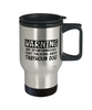 Funny Stabyhoun Travel Mug Warning May Spontaneously Start Talking About Stabyhoun Dogs 14oz Stainless Steel
