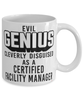 Funny Certified Facility Manager Mug Evil Genius Cleverly Disguised As A Certified Facility Manager Coffee Cup 11oz 15oz White
