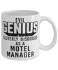Funny Motel Manager Mug Evil Genius Cleverly Disguised As A Motel Manager Coffee Cup 11oz 15oz White