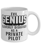 Funny Private Pilot Mug Evil Genius Cleverly Disguised As A Private Pilot Coffee Cup 11oz 15oz White