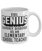 Funny Elementary School Teacher Mug Evil Genius Cleverly Disguised As An Elementary School Teacher Coffee Cup 11oz 15oz White