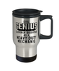 Funny Heavy Duty Mechanic Travel Mug Evil Genius Cleverly Disguised As A Heavy Duty Mechanic 14oz Stainless Steel
