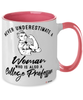 College Professor Mug Never Underestimate A Woman Who Is Also A College Professor Coffee Cup Two Tone Pink 11oz