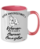 Career Counselor Mug Never Underestimate A Woman Who Is Also A Career Counselor Coffee Cup Two Tone Pink 11oz