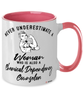 Chemical Dependency Counselor Mug Never Underestimate A Woman Who Is Also A Chemical Dependency Counselor Coffee Cup Two Tone Pink 11oz