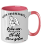 Child Counselor Mug Never Underestimate A Woman Who Is Also A Child Counselor Coffee Cup Two Tone Pink 11oz