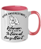 Internal Consultant Mug Never Underestimate A Woman Who Is Also An Internal Consultant Coffee Cup Two Tone Pink 11oz