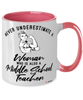 Middle School Teacher Mug Never Underestimate A Woman Who Is Also A Middle School Teacher Coffee Cup Two Tone Pink 11oz