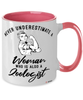Zoologist Mug Never Underestimate A Woman Who Is Also A Zoologist Coffee Cup Two Tone Pink 11oz