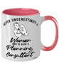 Planning Consultant Mug Never Underestimate A Woman Who Is Also A Planning Consultant Coffee Cup Two Tone Pink 11oz