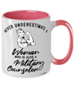 Military Counselor Mug Never Underestimate A Woman Who Is Also A Military Counselor Coffee Cup Two Tone Pink 11oz