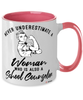 School Counselor Mug Never Underestimate A Woman Who Is Also A School Counselor Coffee Cup Two Tone Pink 11oz