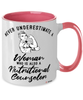 Nutritional Counselor Mug Never Underestimate A Woman Who Is Also A Nutritional Counselor Coffee Cup Two Tone Pink 11oz