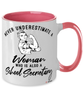 School Secretary Mug Never Underestimate A Woman Who Is Also A School Secretary Coffee Cup Two Tone Pink 11oz