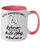 Auto Glass Mechanic Mug Never Underestimate A Woman Who Is Also An Auto Glass Mechanic Coffee Cup Two Tone Pink 11oz