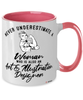 Art Illustration Designer Mug Never Underestimate A Woman Who Is Also An Art Illustration Designer Coffee Cup Two Tone Pink 11oz