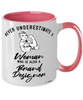 Br8nd Designer Mug Never Underestimate A Woman Who Is Also A Br8nd Designer Coffee Cup Two Tone Pink 11oz