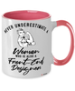 Front-End Designer Mug Never Underestimate A Woman Who Is Also A Front-End Designer Coffee Cup Two Tone Pink 11oz