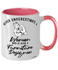Furniture Designer Mug Never Underestimate A Woman Who Is Also A Furniture Designer Coffee Cup Two Tone Pink 11oz
