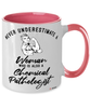 Chemical Pathologist Mug Never Underestimate A Woman Who Is Also A Chemical Pathologist Coffee Cup Two Tone Pink 11oz