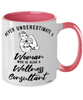 Wellness Consultant Mug Never Underestimate A Woman Who Is Also A Wellness Consultant Coffee Cup Two Tone Pink 11oz