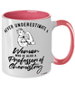 Professor of Chemistry Mug Never Underestimate A Woman Who Is Also A Professor of Chemistry Coffee Cup Two Tone Pink 11oz