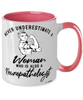 Neuropathologist Mug Never Underestimate A Woman Who Is Also A Neuropathologist Coffee Cup Two Tone Pink 11oz