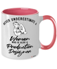 Production Designer Mug Never Underestimate A Woman Who Is Also A Production Designer Coffee Cup Two Tone Pink 11oz