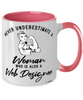 Web Designer Mug Never Underestimate A Woman Who Is Also A Web Designer Coffee Cup Two Tone Pink 11oz