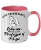 Professor of Music Mug Never Underestimate A Woman Who Is Also A Professor of Music Coffee Cup Two Tone Pink 11oz