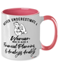 Financial Planning Analysis Analyst Mug Never Underestimate A Woman Who Is Also A FPA Analyst Coffee Cup Two Tone Pink 11oz