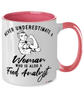 Food Analyst Mug Never Underestimate A Woman Who Is Also A Food Analyst Coffee Cup Two Tone Pink 11oz
