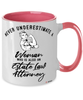 Estate Law Attorney Mug Never Underestimate A Woman Who Is Also An Estate Law Attorney Coffee Cup Two Tone Pink 11oz