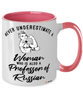 Professor of Russian Mug Never Underestimate A Woman Who Is Also A Professor of Russian Coffee Cup Two Tone Pink 11oz